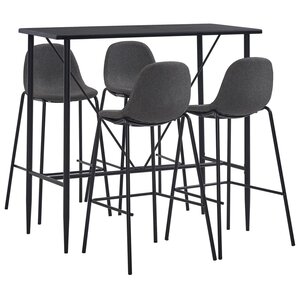 vidaXL Ensemble de bar 5 Pièces Tissu Gris foncé