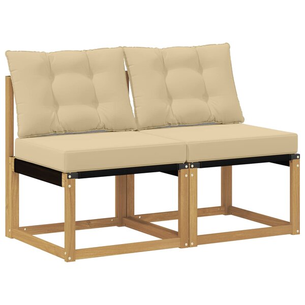 vidaXL 2 Pièce Sofa de milieu extérieur