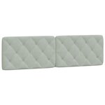 vidaXL Coussin de tête de lit gris clair 180 cm velours