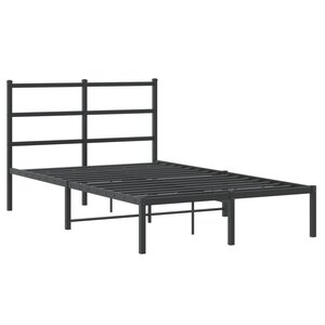 vidaXL Cadre de lit métal avec tête de lit noir 120x200 cm