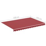 vidaXL Tissu de remplacement pour auvent Bordeaux rouge 3 5x2 5 m