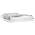 vidaXL Cadre de lit à LED sans matelas blanc 140x190 cm bois massif