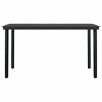 vidaXL Ensemble à manger de jardin et coussins 5 Pièces noir rotin verre