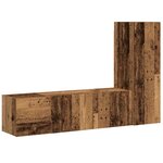 vidaXL Meubles TV muraux 3 Pièces vieux bois bois d'ingénierie
