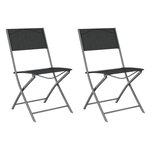 vidaXL Chaises d'extérieur pliables lot de 2 Noir Acier et textilène