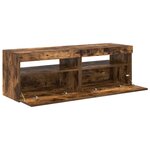 vidaXL Meubles TV 2 Pièces avec lumières LED Chêne fumé 60x35x40 cm