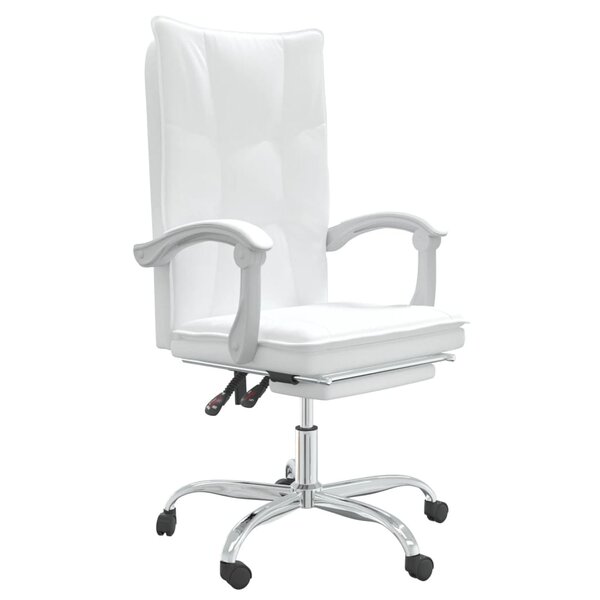 vidaXL Fauteuil inclinable de bureau Blanc Similicuir