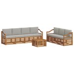 vidaXL Ensembles de canapés avec coussin 8 Pièces Gris Naturel et Clair