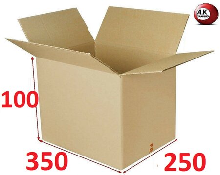 Lot de 10 boîtes carton emballage caisse carton 350 x 250 x 100 mm