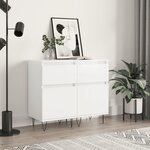 vidaXL Buffets 2 Pièces blanc brillant 40x35x70 cm bois d'ingénierie