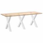 vidaXL Pieds de table à manger en forme de X  3 pièces  blanc  80 x (72-73) cm  acier