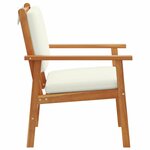 vidaXL Chaise de jardin avec coussin 2 Pièces Marron Bois d'acacia massif