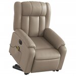 vidaXL Fauteuil inclinable de massage électrique cappuccino similicuir