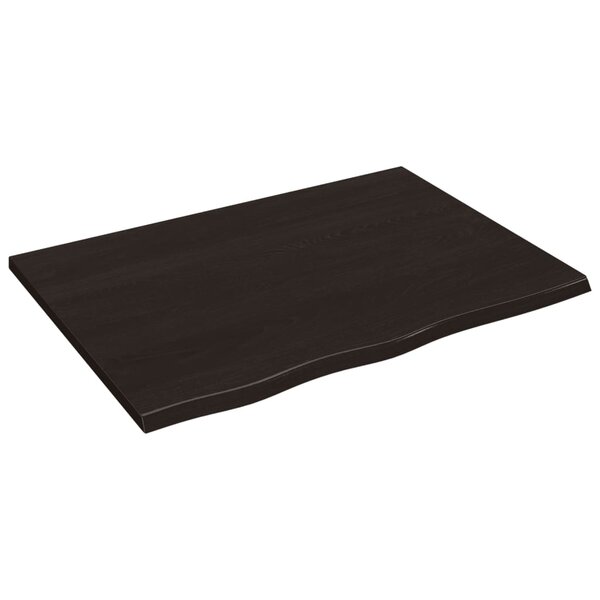 vidaXL Dessus de bureau marron foncé 80x60x2 cm bois chêne traité