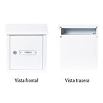 Boîte aux lettres en acier porte  mur et portail. V4091  Fente de 23 x 4 cm  Blanc