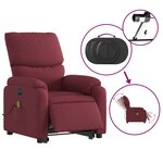 vidaXL Fauteuil inclinable de massage électrique Rouge bordeaux Tissu