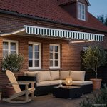 vidaXL Auvent rétractable électrique Vert et blanc 3 5 x 2 5 m