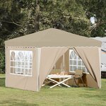 vidaXL Tente de fête pop-up 288 x 288 x 245 cm Crème Tissu Oxford