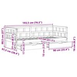 vidaXL Lit de jour et tiroirs sans matelas blanc 90x190 cm bois massif