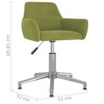 vidaXL Chaise pivotante de salle à manger Vert clair Velours