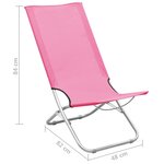 vidaXL Chaises de plage pliables 2 Pièces Rose Tissu