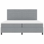 vidaXL Lit à ressorts avec matelas Gris clair 200 x 200 cm tissu
