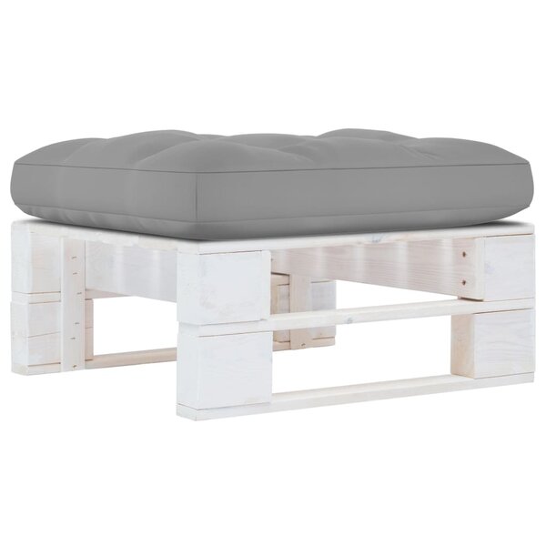 vidaXL Pouf palette de jardin Bois de pin imprégné de blanc
