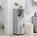 vidaXL Cabinet de salle de bain avec porte Gris Sonoma 30 x 35 x 95 cm