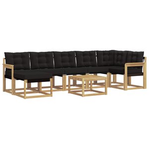 vidaXL Ensemble de canapés d'extérieur 8 Pièces Blanc et noir