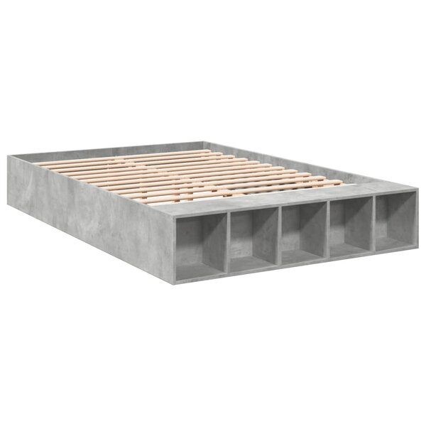 vidaXL Cadre de lit gris béton 140x190 cm bois d'ingénierie