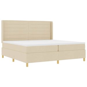 vidaXL Lit à ressorts avec matelas Crème 140 x 200 cm tissu