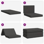 vidaXL Canapé-lit pliable 100 x 67 x 45 cm Gris foncé