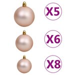 vidaXL Demi-arbre de Noël artificiel pré-éclairé et boules blanc 180cm