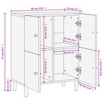 vidaXL Armoire latérale noir 60x33x75 cm bois massif de manguier