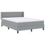 vidaXL Lit à ressorts avec matelas Gris clair 190 x 140 cm Polyester