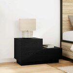 vidaXL Table de chevet Chêne noir 70 x 36 x 40.5 cm Bois d'ingénierie