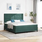 vidaXL Lit à ressorts avec matelas Vert foncé 180 x 200 cm Velours