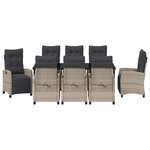 vidaXL Ensemble de salle à manger pour jardin 9 Pièces Gris clair