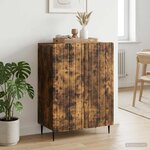vidaXL Buffet Chêne fumé 66 x 34 5 x 92 cm Bois d'ingénierie
