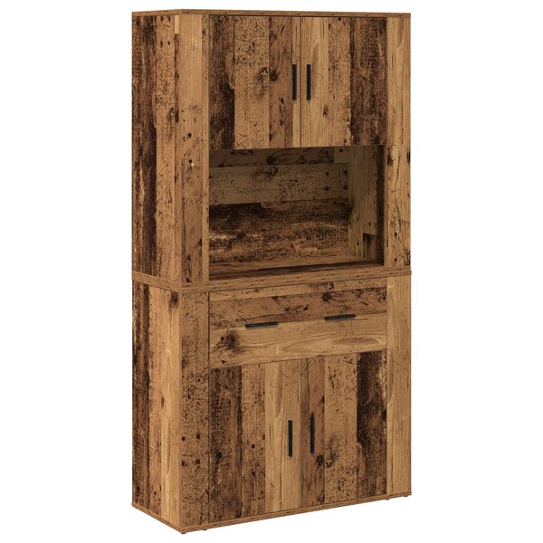 vidaXL Highboard vieilli 80x33x150 cm en bois d'ingénierie