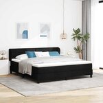 vidaXL Lit à ressorts avec matelas Noir 180 x 200 cm tissu