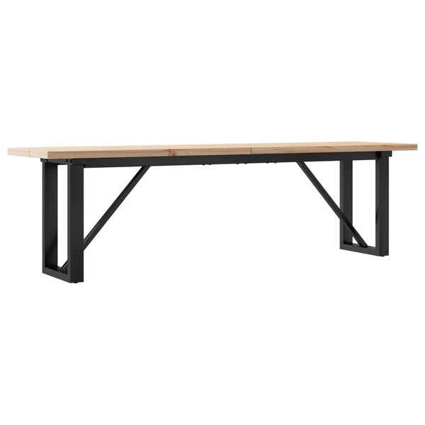 vidaXL Table basse cadre en O 160x40x45 5 cm bois de pin massif acier