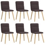 vidaXL Chaises à manger lot de 6 marron foncé tissu