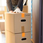 Pack and Move - Lot de 12 Paires de gants de travail déménagement - Coton et PVC antidérapant - Blanc et Noir