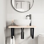 vidaXL Étagère de vasque murale acier et bois de chêne massif