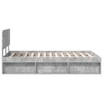 vidaXL Cadre de lit avec tête de lit Béton 120 x 200 cm Pin massif