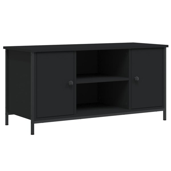 vidaXL Meuble TV Noir 100x40x50 cm Bois d'ingénierie