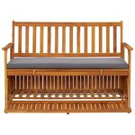 vidaXL Banc de rangement de jardin 120 cm Bois d'acacia solide