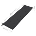 vidaXL Banc de jardin avec coussin anthracite 175 cm Teck massif