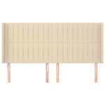 vidaXL Tête de lit avec oreilles Crème 163x16x118/128 cm Tissu